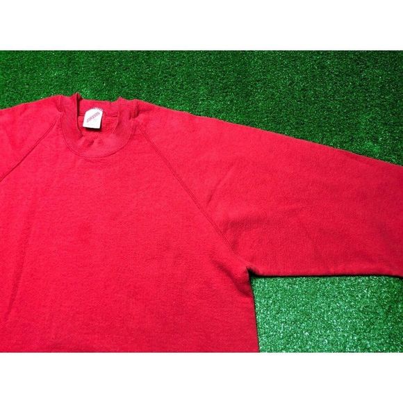 Jerzees Vintage 90s Mens Red Long Sleeve Sweat Shirt Tee Size 2XL USA - Picture 1 of 7